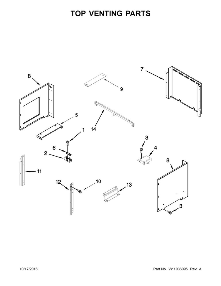 Top Venting Parts Diagram and Parts List for MMW9730FZ02  Maytag Microwave