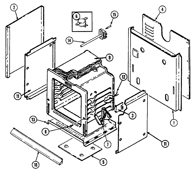 BODY Diagram and Parts List for L9875XRB  Norge Wall Oven