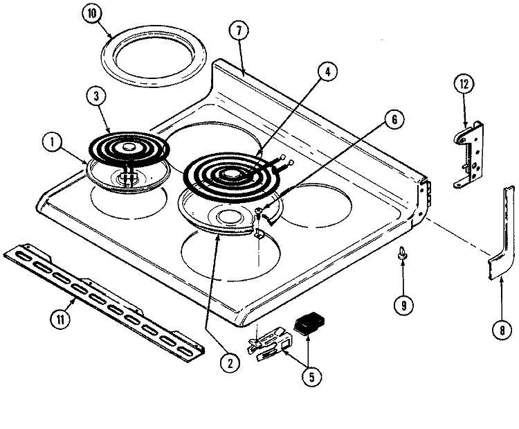 TOP ASSEMBLY Diagram and Parts List for L3581XUW  Norge Range