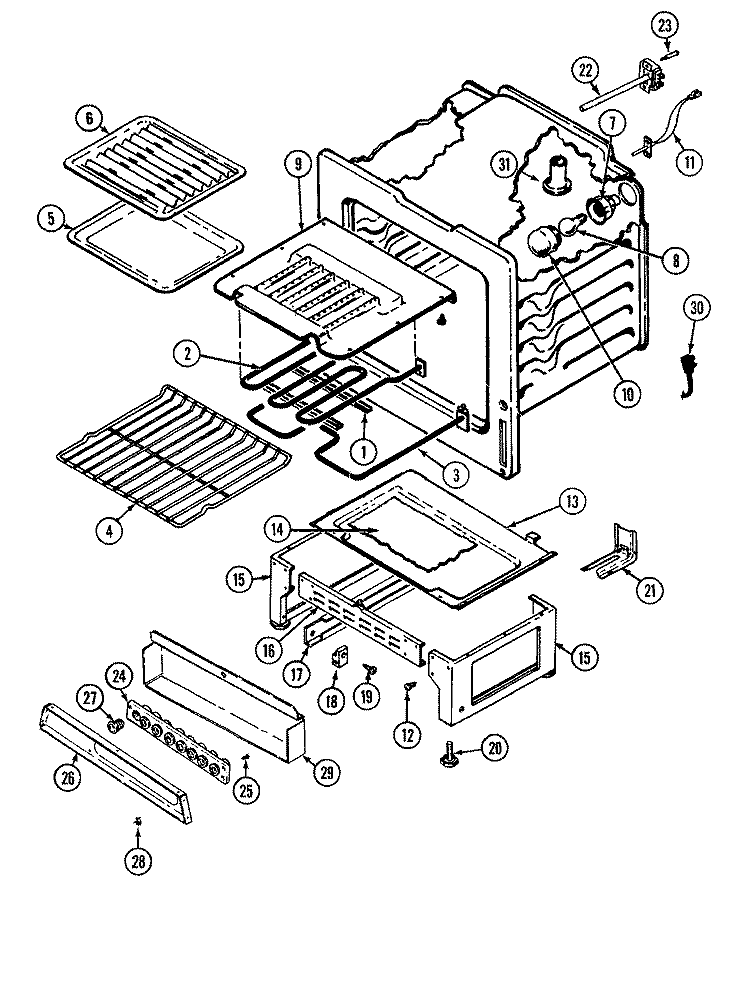 OVEN Diagram and Parts List for L3882XVW  Norge Range