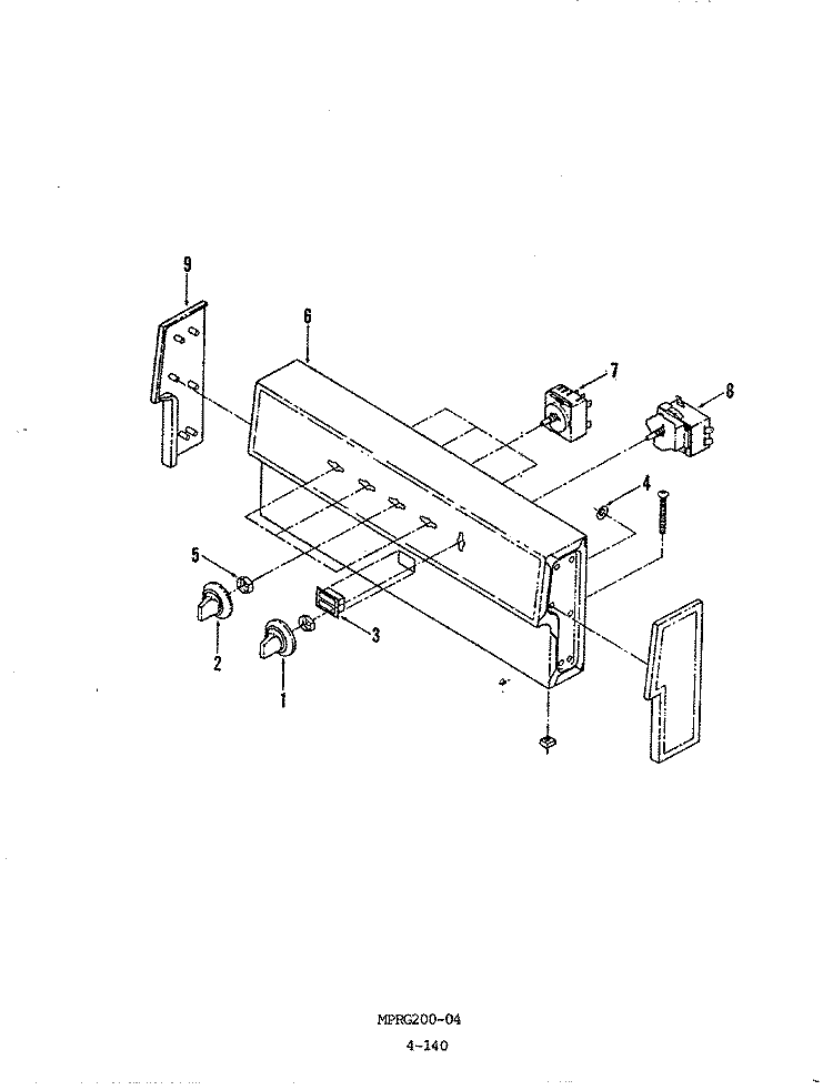 CONTROL PANEL Diagram and Parts List for NGW3G1  Norge Range