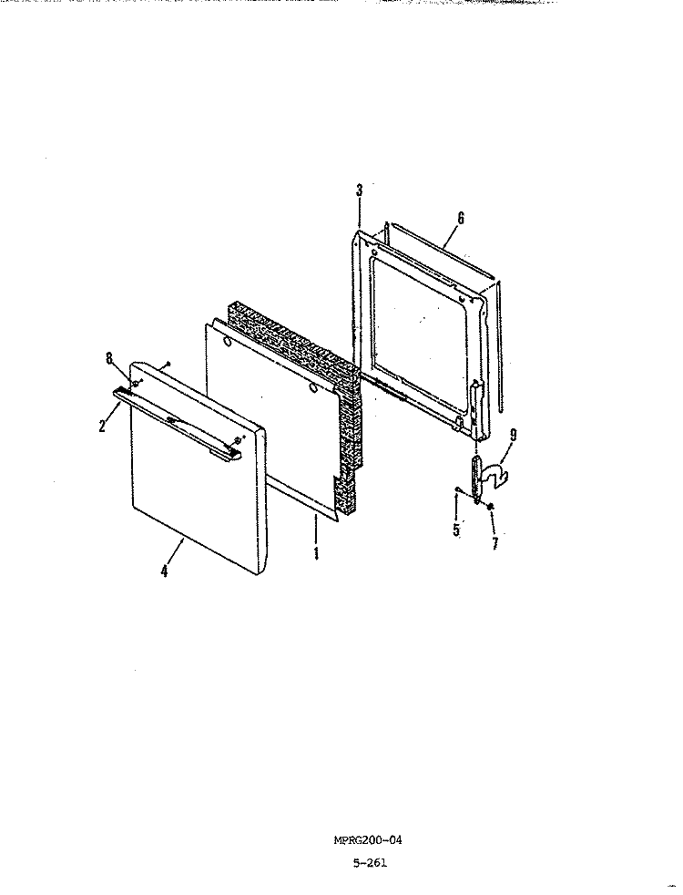 DOOR Diagram and Parts List for NEW2G1  Norge Range