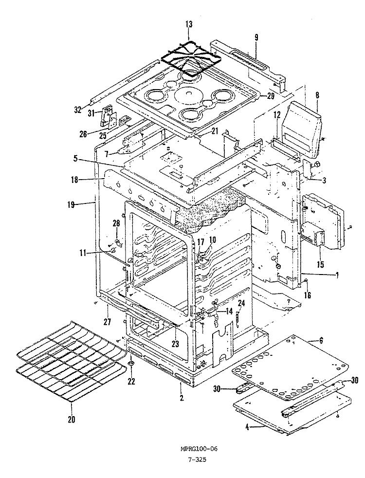 BODY Diagram and Parts List for NGA2G1K  Norge Range