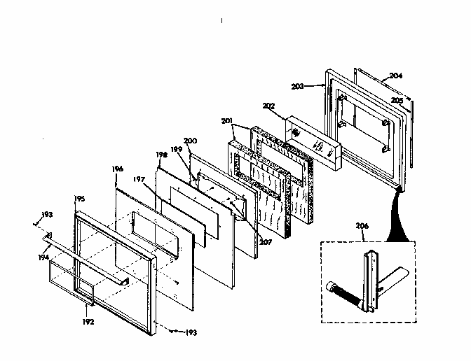 Lower Porcelain Door Diagram and Parts List for 8504277790  Kenmore Range