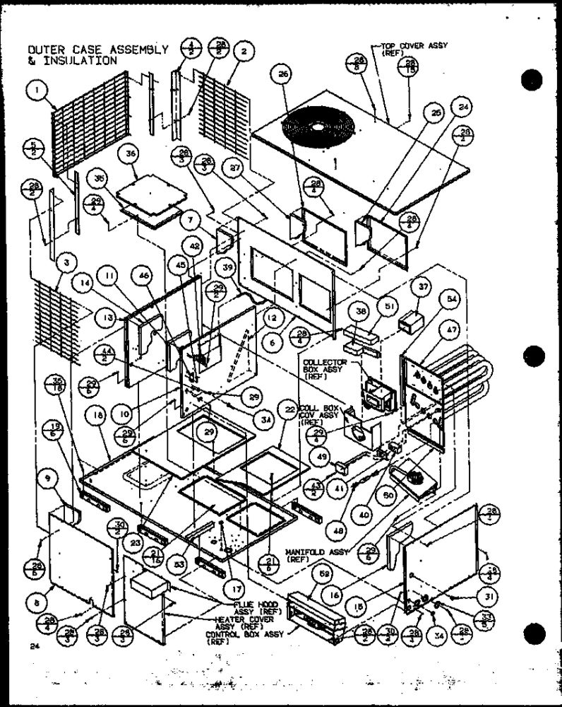 Outer Case Assembly And Insulation 2 Diagram and Parts List for LOK501A P6484101C Amana Air Conditioner