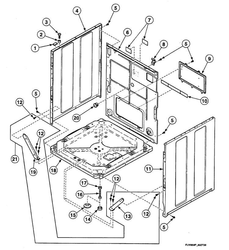 Cabinet Assy Diagram and Parts List for SWFX71QN3050  Speed Queen Washer
