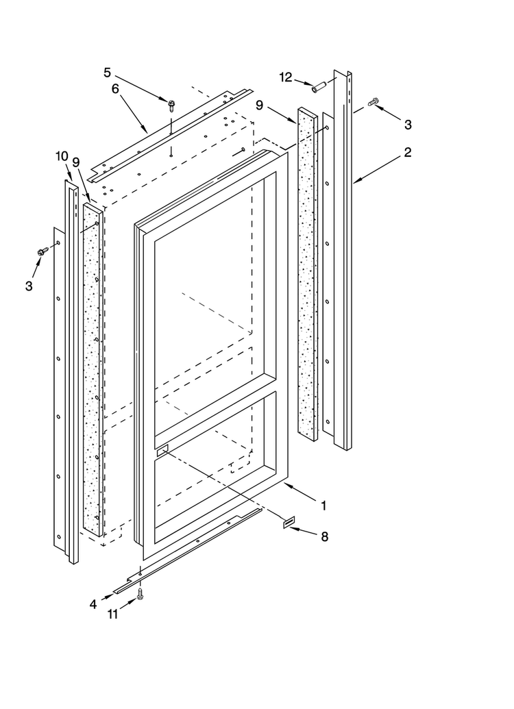 Cabinet And Breaker Trim Parts Diagram and Parts List for JB36CXFXLB00  Jenn-Air Refrigerator