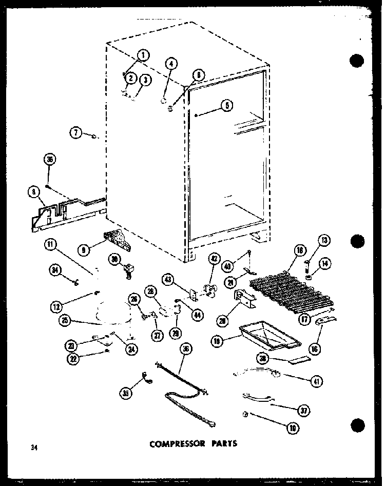 Compressor Parts Diagram and Parts List for TC18C-C-P73500-16WC  Amana Refrigerator