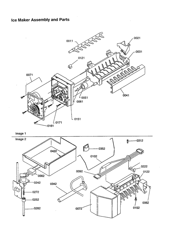 Ice Maker Assembly And Parts Diagram and Parts List for TX21VW-P1301804WW  Amana Refrigerator