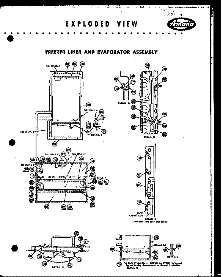 FZ LINER AND EVAP ASSY Diagram and Parts List for FPR105L  Amana Refrigerator