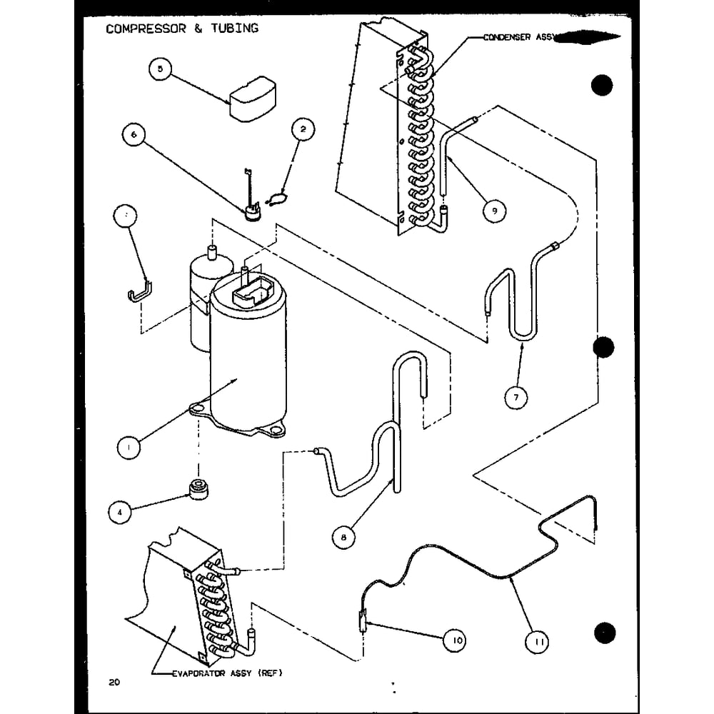 Diagram 1 Diagram and Parts List for PTC07300ER P9812501R Amana Air Conditioner