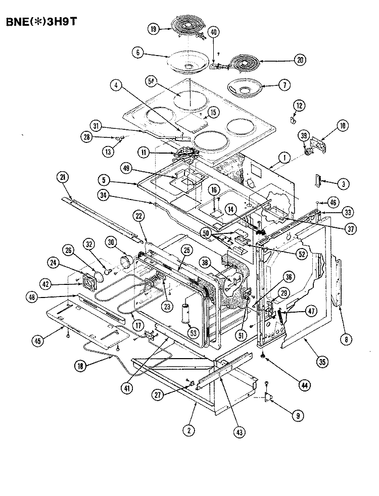 DOOR Diagram and Parts List for BNEW3H9TZ  Norge Range