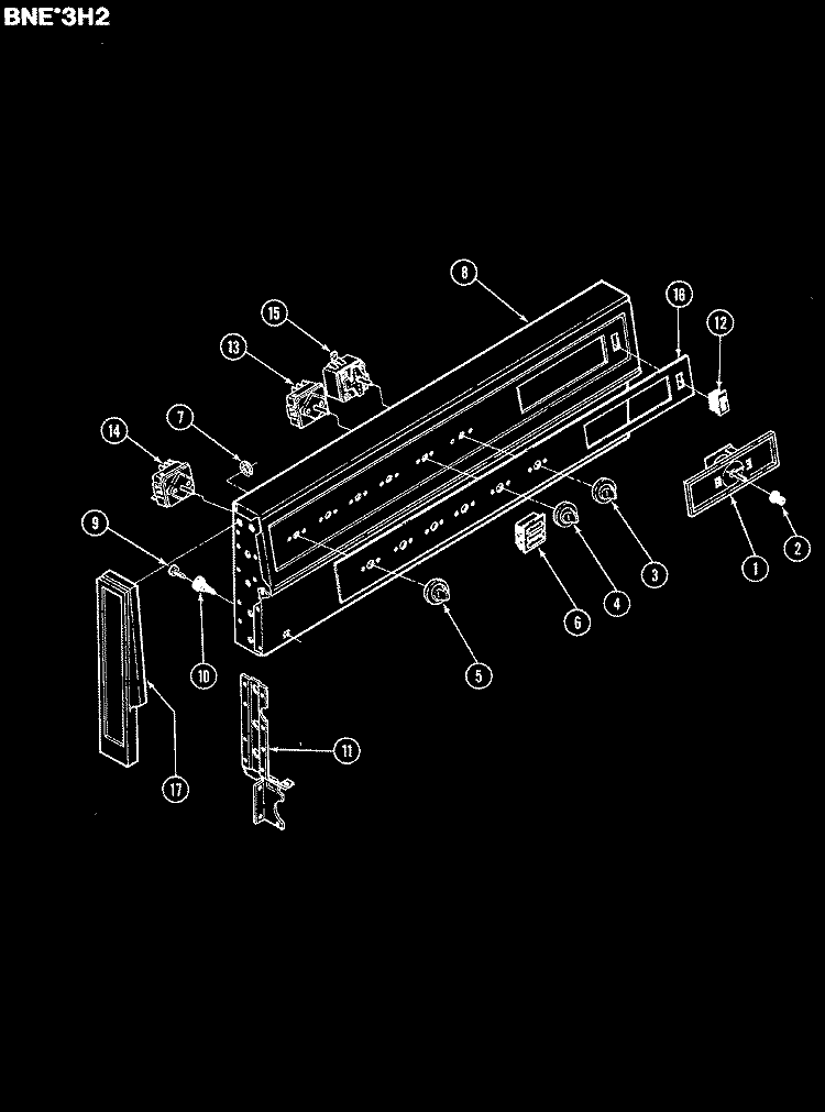 CONTROL PANEL Diagram and Parts List for BNEA3H2X  Norge Range