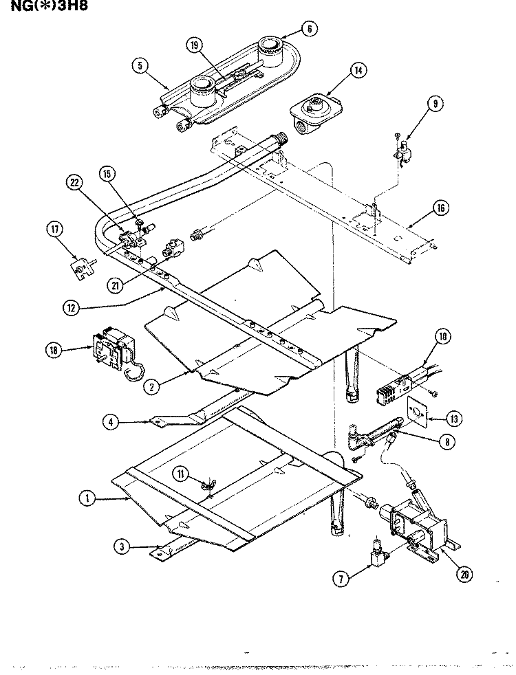 CONTROL SYSTEM Diagram and Parts List for NGW3H8EKV  Norge Range