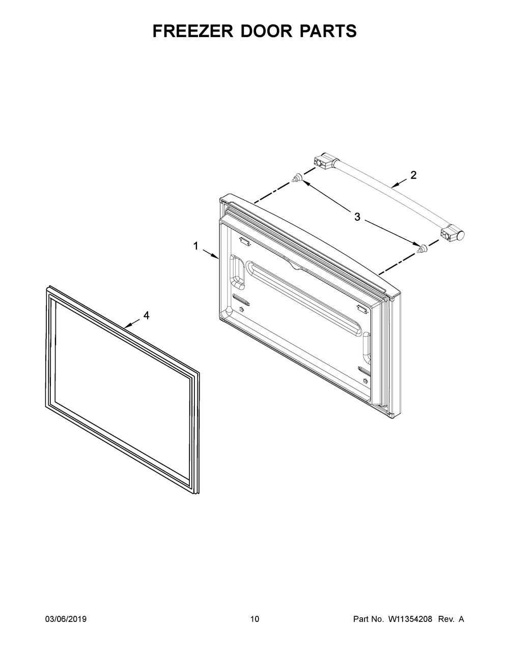 Freezer Door Parts Diagram and Parts List for MFC2062FEZ03  Maytag Refrigerator
