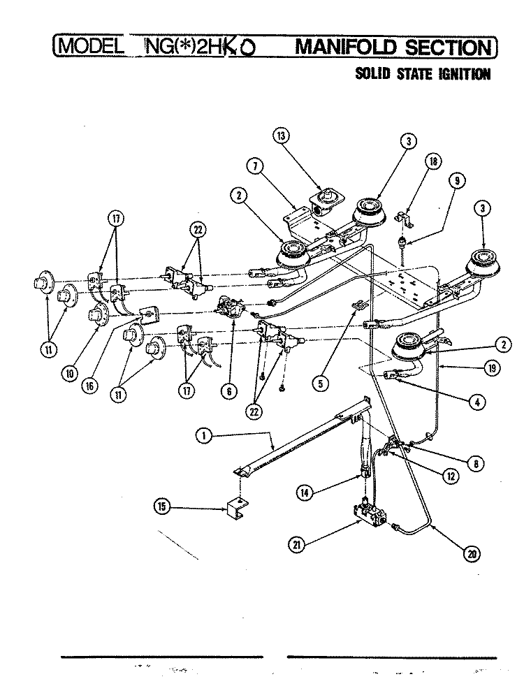 CONTROLS (NGx2HK0) Diagram and Parts List for NGW2HK0  Norge Range
