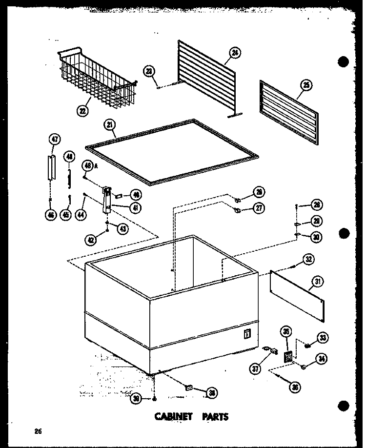 CABINET PARTS Diagram and Parts List for C28F-AG P6024007W G Amana Freezer