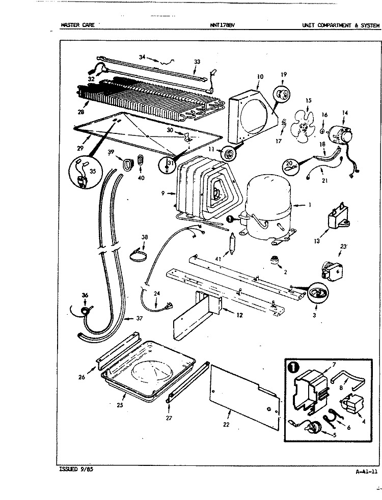 UNIT COMPARTMENT & SYSTEM Diagram and Parts List for NNT178BVA 5A56A Maytag Refrigerator