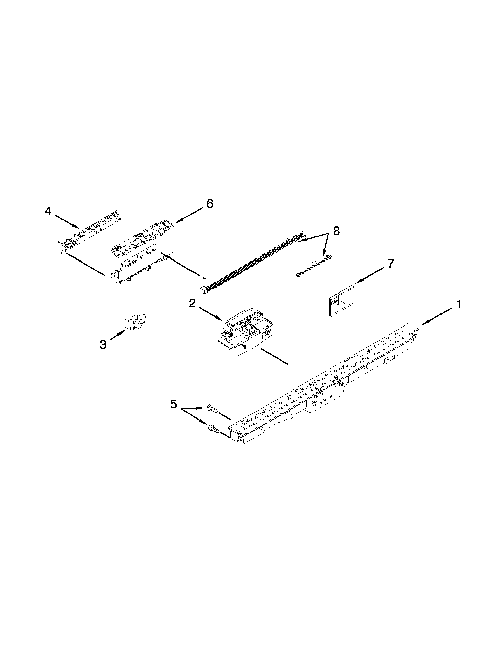 Control Panel And Latch Parts Diagram and Parts List for 66513972K105  Kenmore Dishwasher