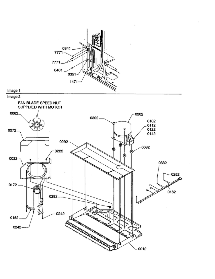 Machine Compartment Diagram and Parts List for TX19V2E-P1306303WE  Amana Refrigerator