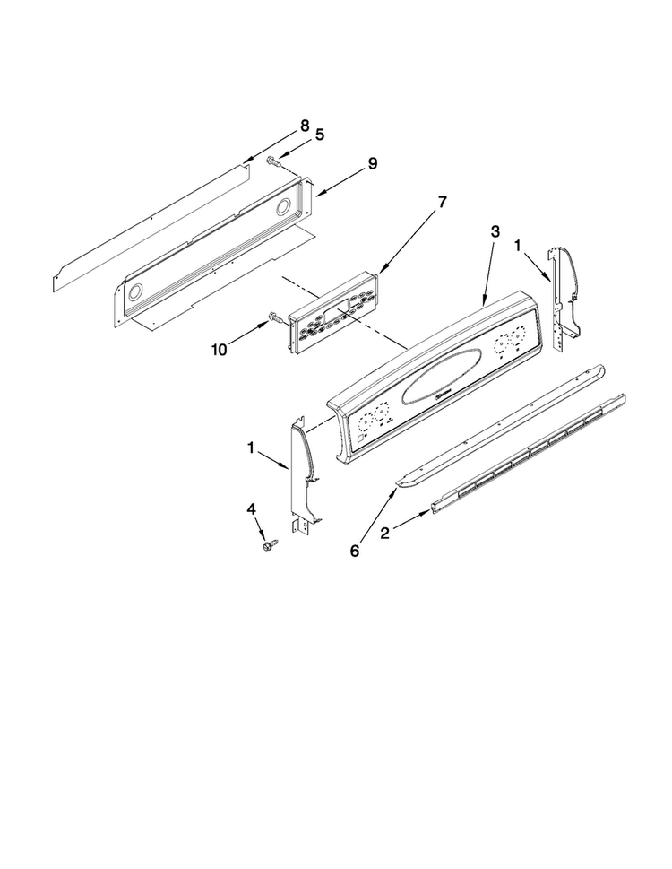 Control Panel Parts Diagram and Parts List for MGR6751BDW19  Maytag Range
