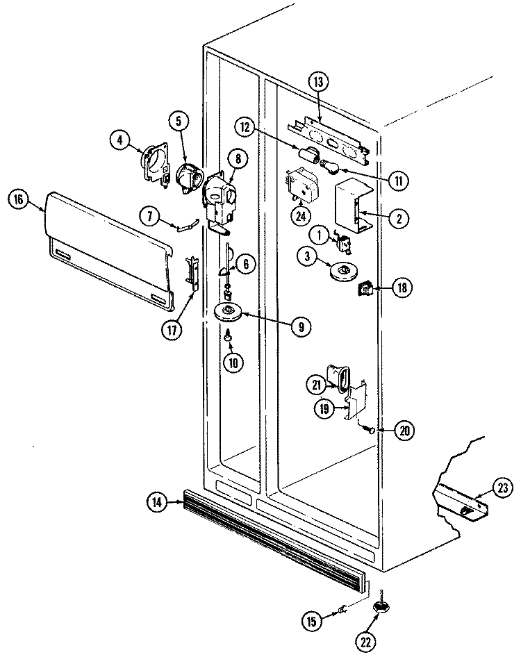 FRESH FOOD COMPARTMENT Diagram and Parts List for NS208NA  Magic Chef Refrigerator