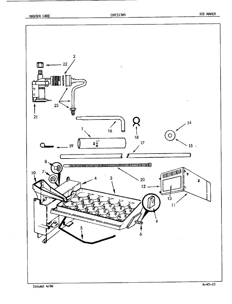 ICE MAKER Diagram and Parts List for CNTI17M5A 5D70A Crosley Refrigerator