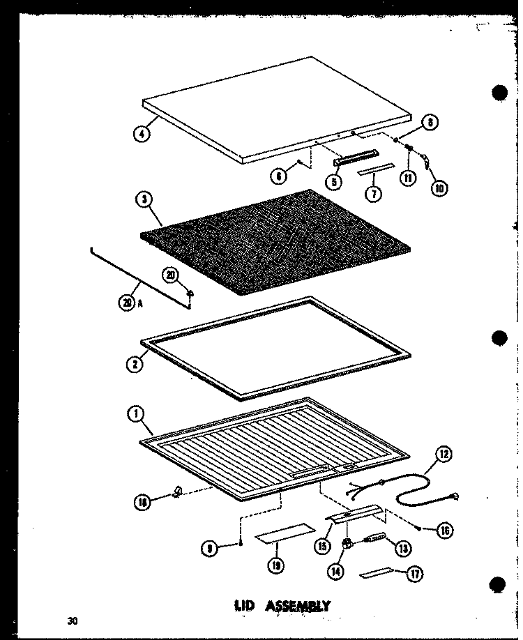 LID ASSY Diagram and Parts List for EC15F P6024009W Amana Freezer