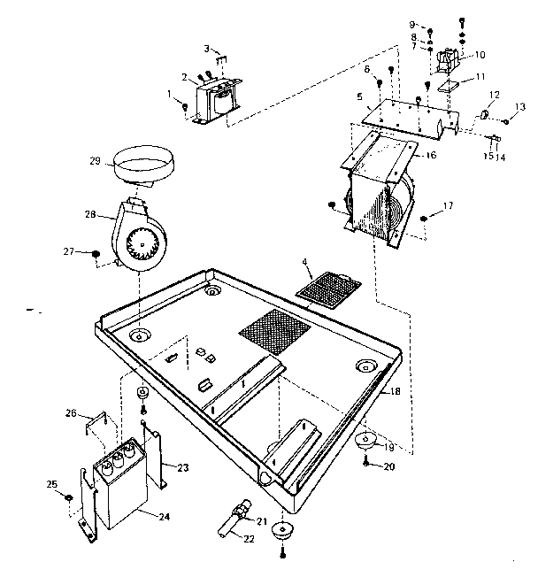 Oven Base Assembly Diagram and Parts List for 5629947310  Kenmore Microwave