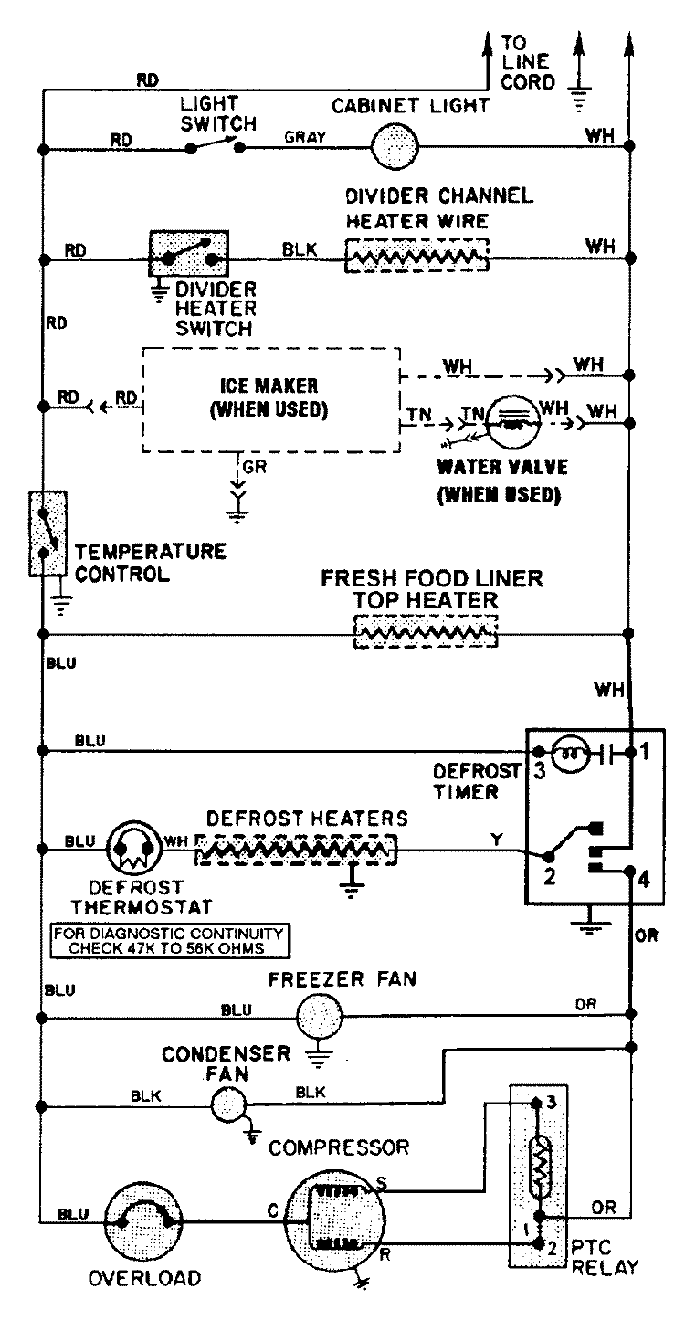 WIRING INFORMATION Diagram and Parts List for GT23A93V  Admiral Refrigerator