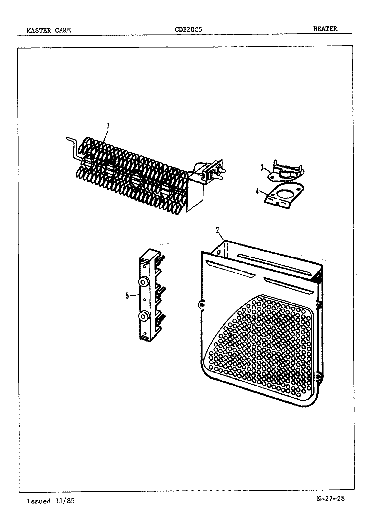 HEATER (ORIG. REV. A - C) Diagram and Parts List for CDE20C5H  Crosley Dryer