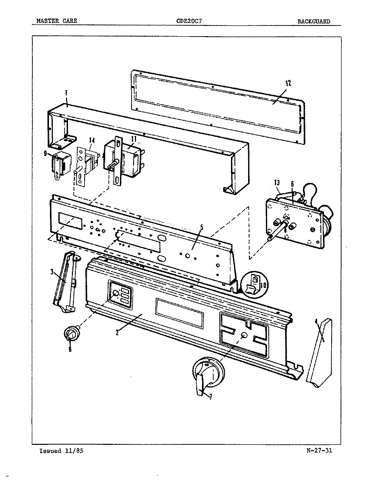 EXTERIOR (ORIG. REV. A - C) Diagram and Parts List for CDE20C7  Crosley Dryer