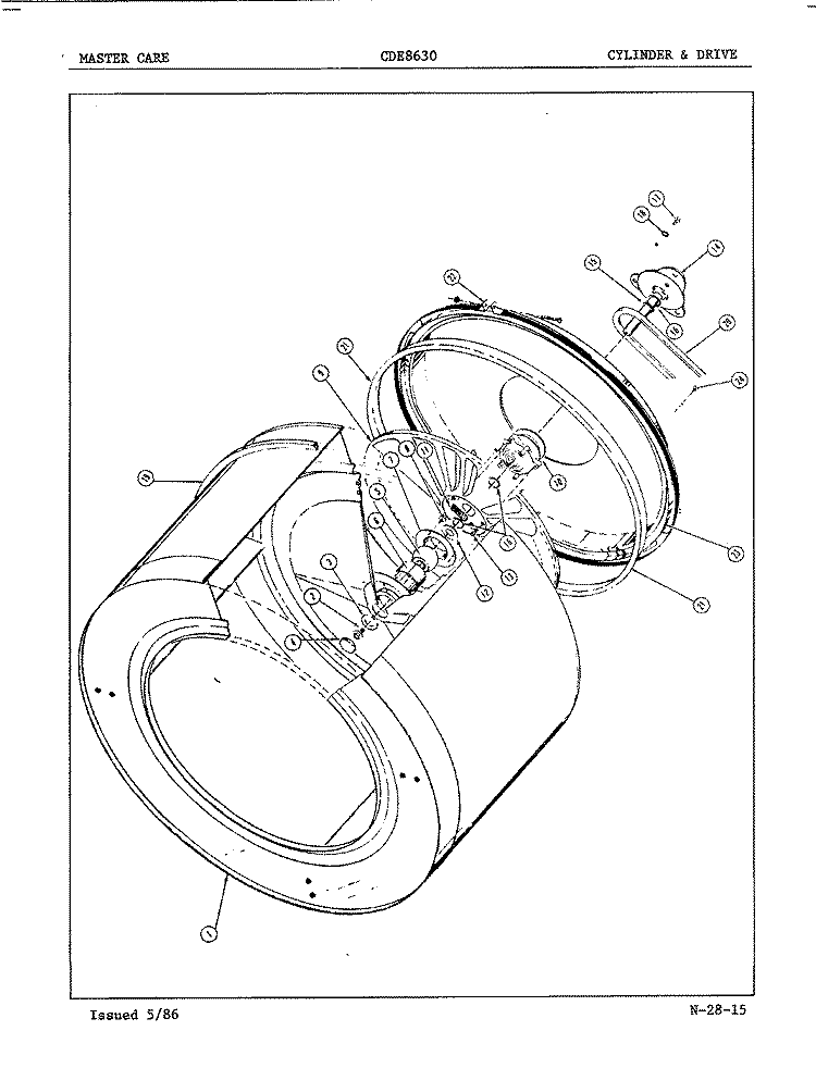 GAS CARRYING (ORIG. REV. A - D) Diagram and Parts List for CDG20C7H  Crosley Dryer