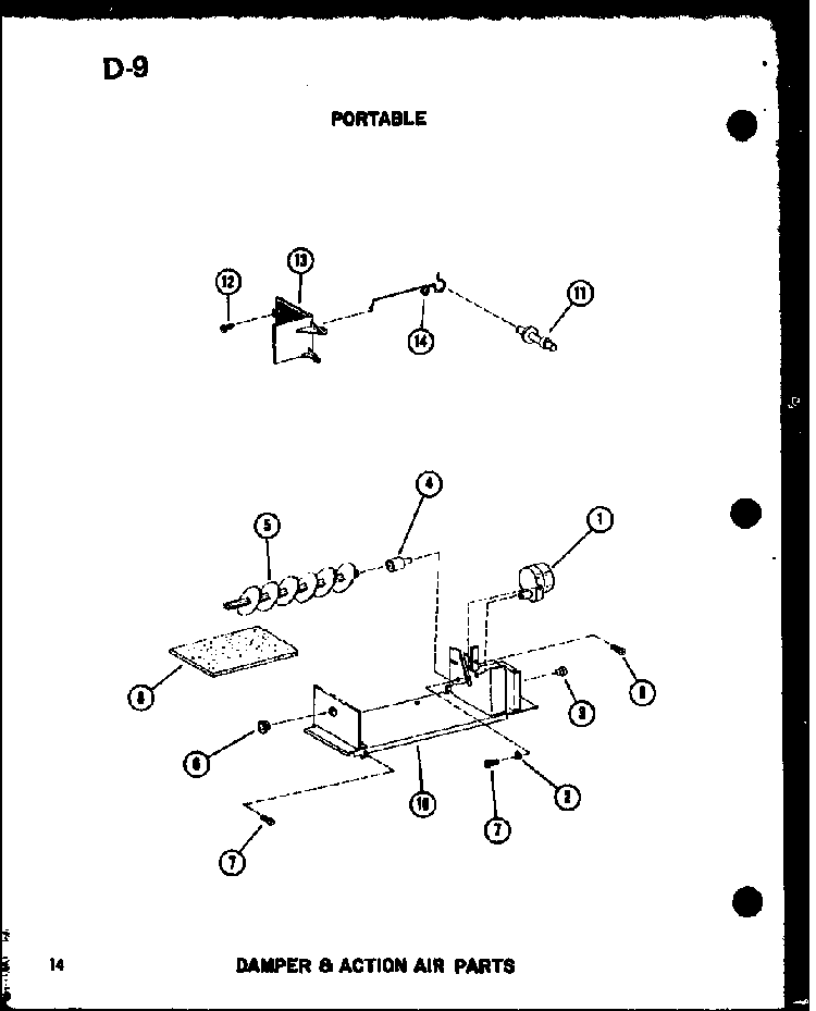 Damper & Action Air Parts Diagram and Parts List for ES6P-2AMS P54972-27R Amana Air Conditioner