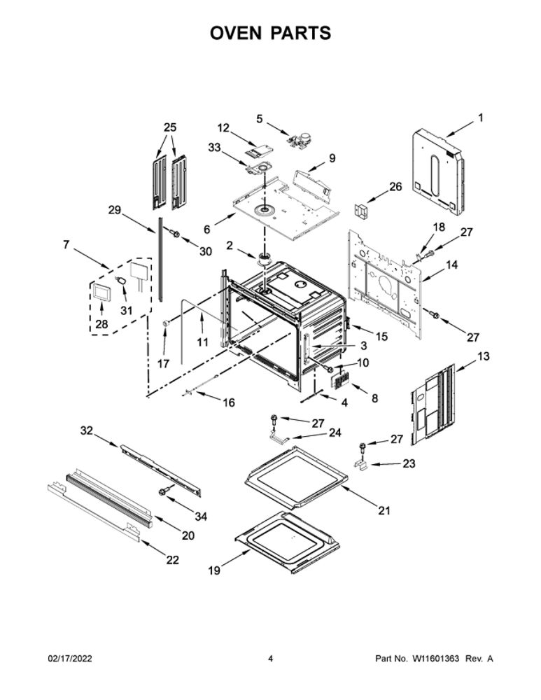 Oven Parts Diagram and Parts List for JJW2430LM00  Maytag Wall Oven