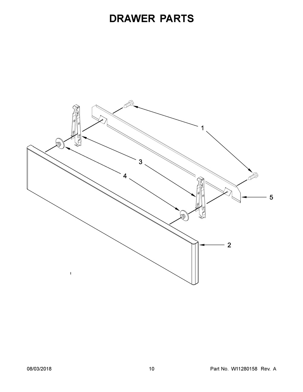 Drawer Parts Diagram and Parts List for JES1750FS1  Maytag Range