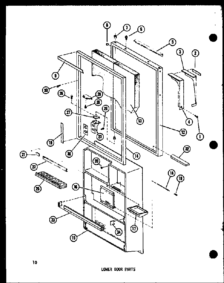 Lower Door Parts Diagram and Parts List for TC18C-C-P73500-16WC  Amana Refrigerator