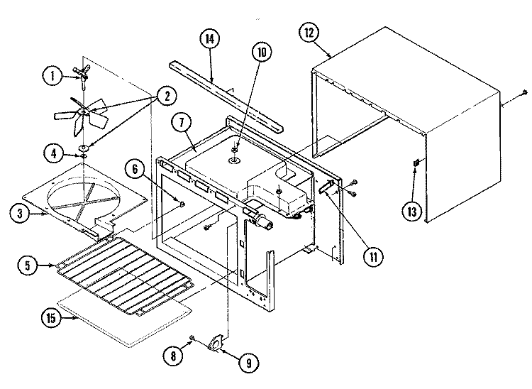 BASE & CAVITY Diagram and Parts List for CR4200  Crosley Microwave
