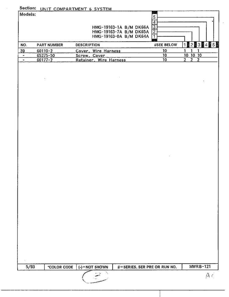 Unit Compartment And System Page 3 Diagram and Parts List for 19163-0A  Admiral Refrigerator