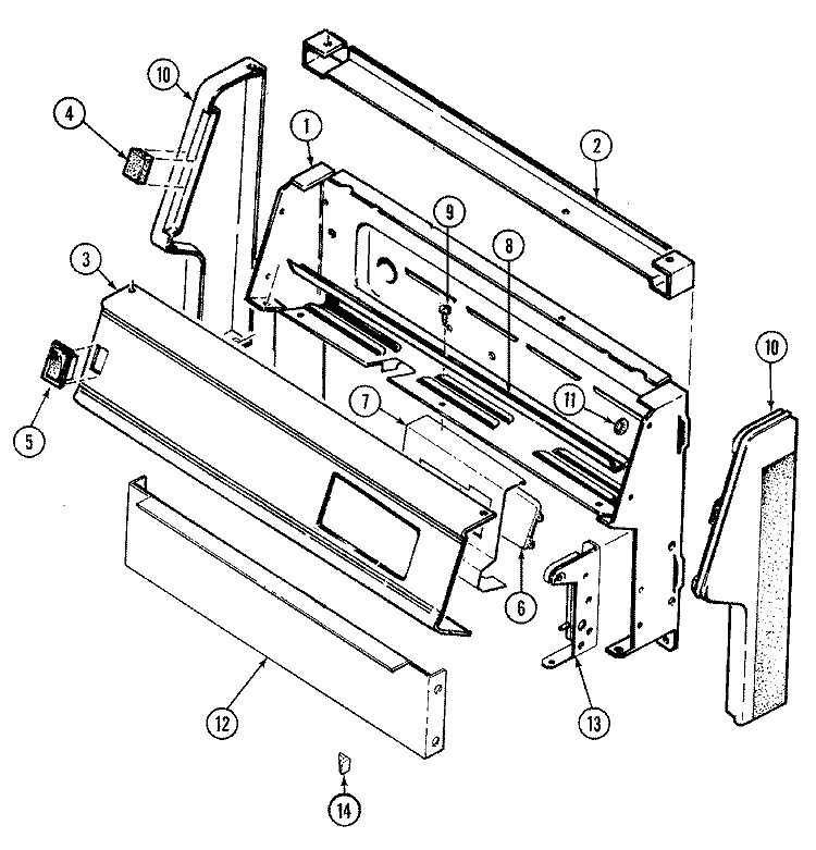 CONTROL PANEL Diagram and Parts List for H3277XUW  Hardwick Range