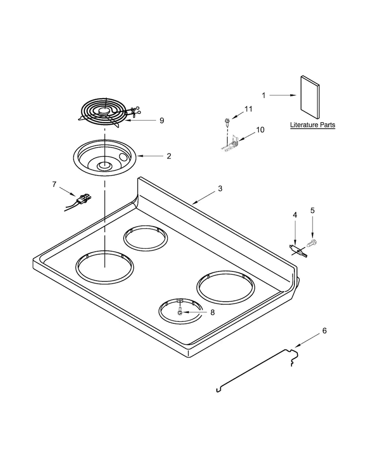 Cooktop Parts Diagram and Parts List for ACR4303MEW0  Amana Range