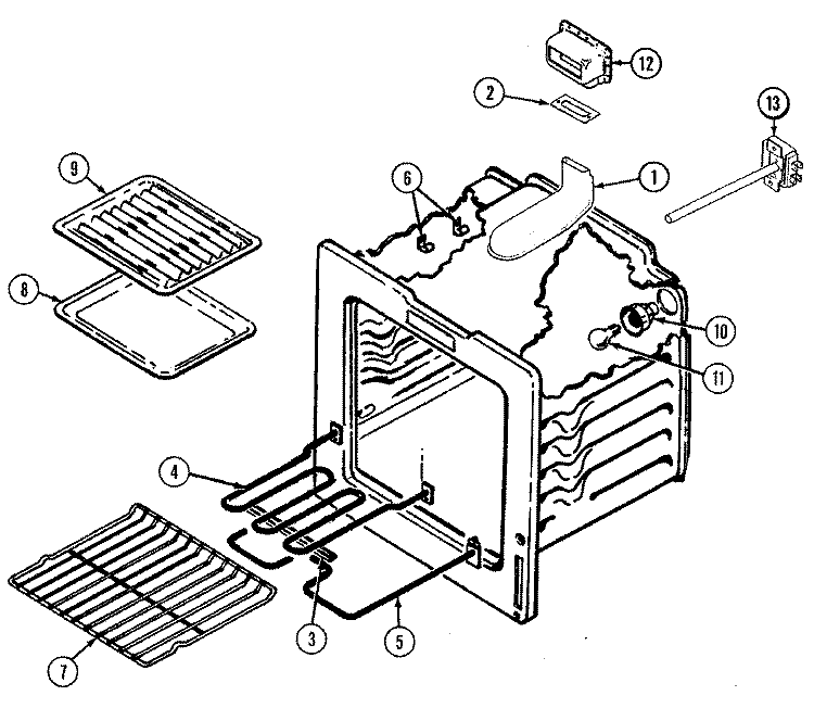 OVEN Diagram and Parts List for CC3537XRW  Crosley Range