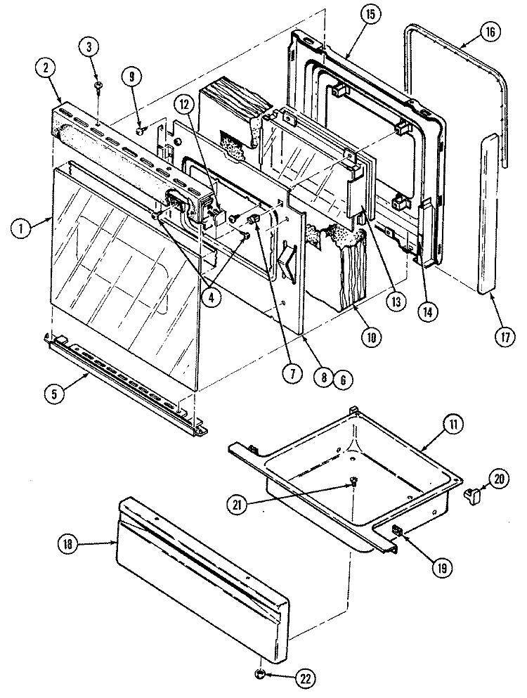 DOOR / DRAWER Diagram and Parts List for CC3537XRW  Crosley Range