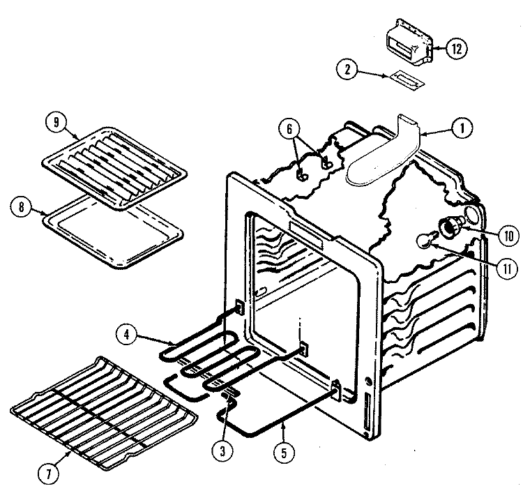 OVEN Diagram and Parts List for CE3537XRW  Crosley Range