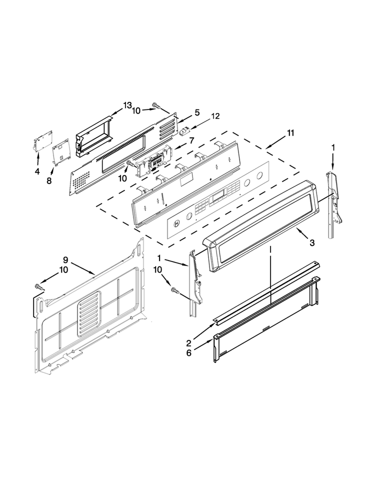 Control Panel Parts Diagram and Parts List for MGR8800DH0  Maytag Range