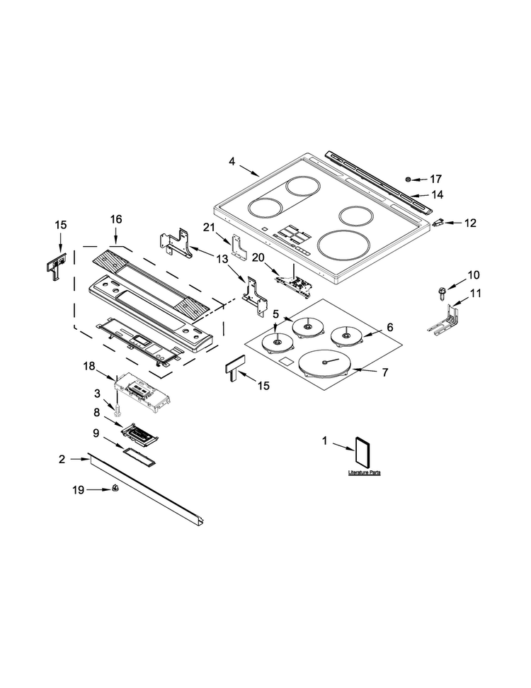 Cooktop Parts Diagram and Parts List for JIS1450DS0  Jenn-Air Range