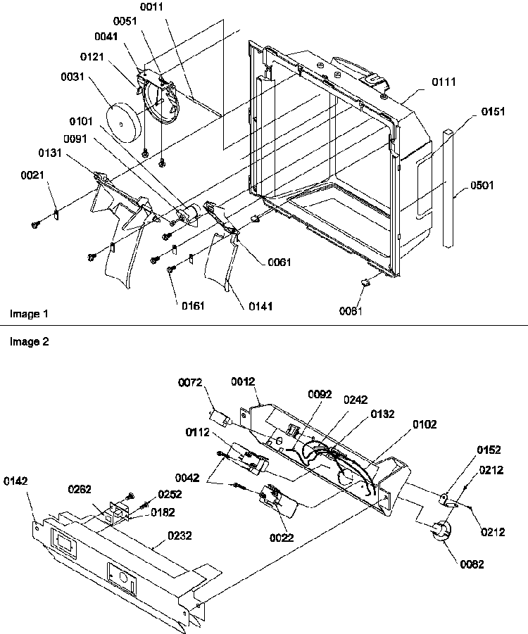 Ice & Water Cavity And Electronic Bracket Assy Diagram and Parts List for SRDE327S3E-P1307103WE  Amana Refrigerator