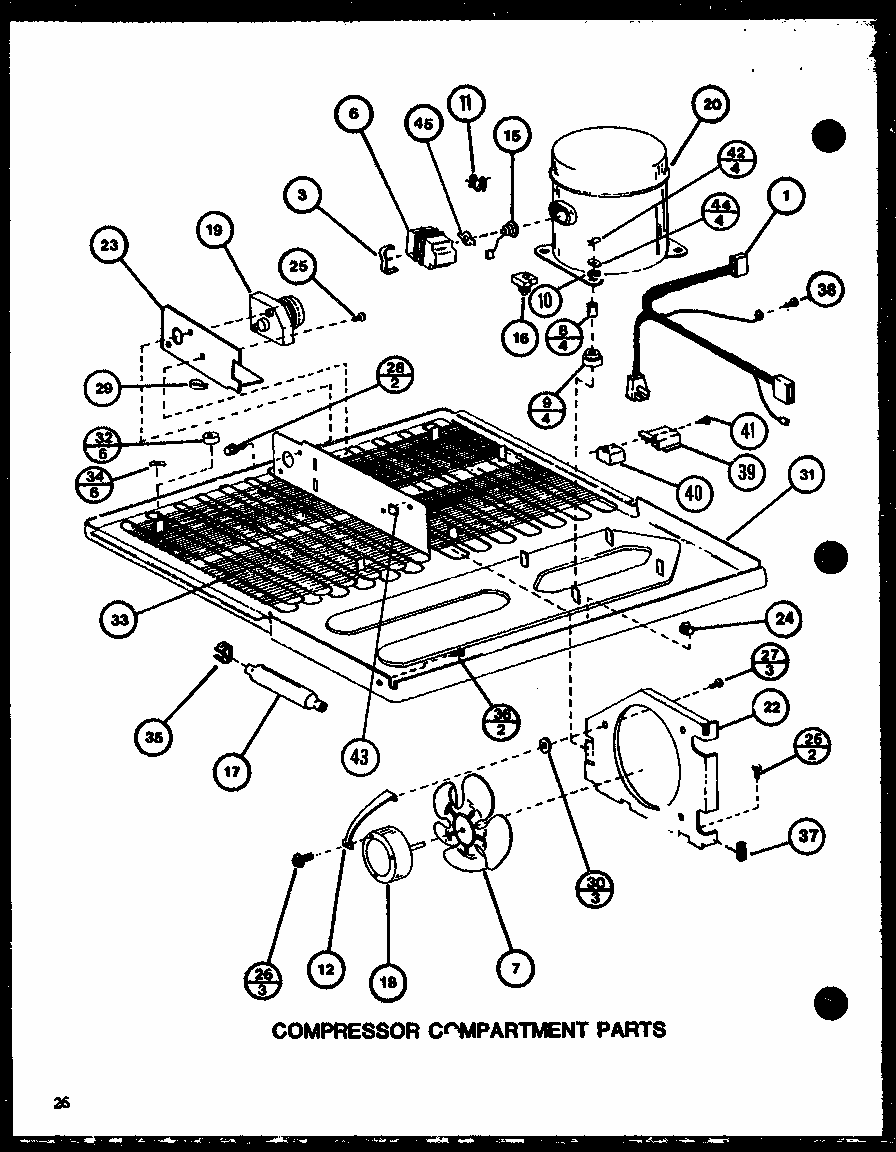 Compressor Compartment Parts (tm18k/p7791114w) (tm18k/p7791115w) (tmi18k/p7791116w) (tmi18k/p7791117w) Diagram and Parts List for TM20K-P7791118W  Amana Refrigerator