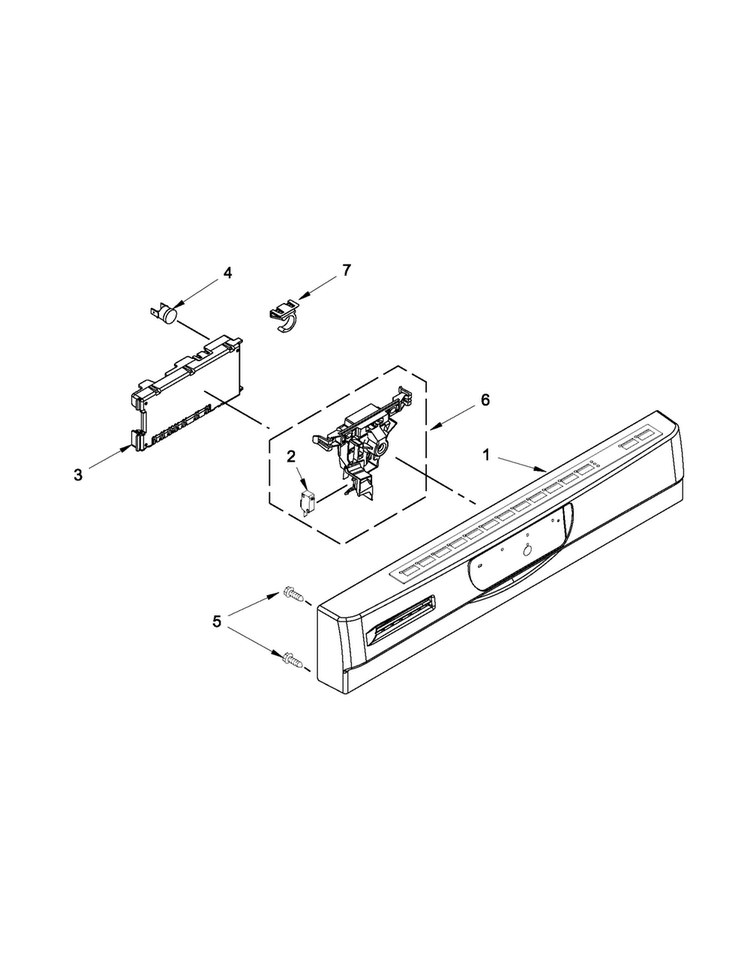 Control Panel And Latch Parts Diagram and Parts List for JDB3650AWR4  Jenn-Air Dishwasher