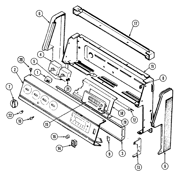 CONTROL PANEL (CE3878VRV) Diagram and Parts List for CE3878VRV  Crosley Range